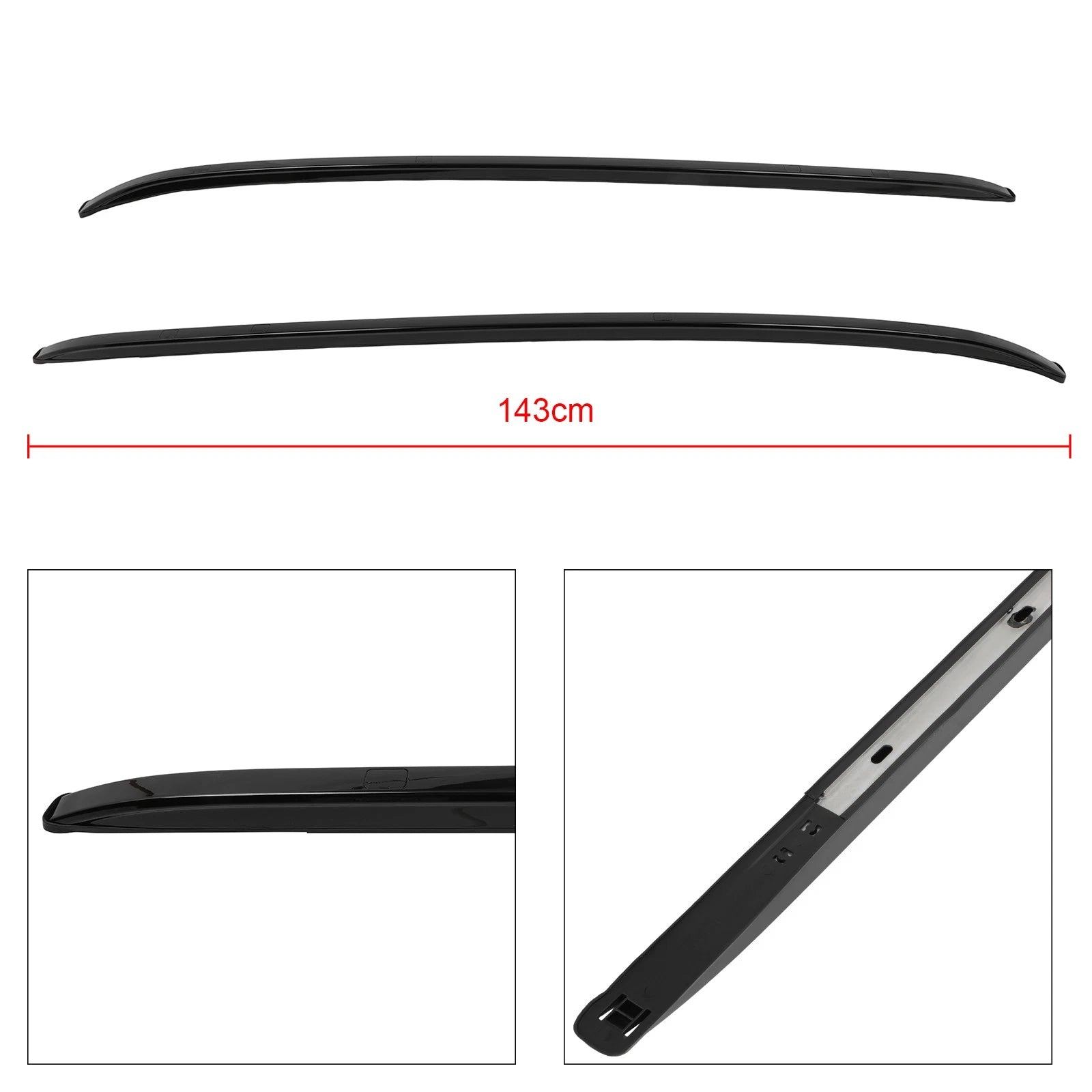 Roof Rack Side Rail for Honda CR-V (2023) Black Aluminum Cargo Carrier