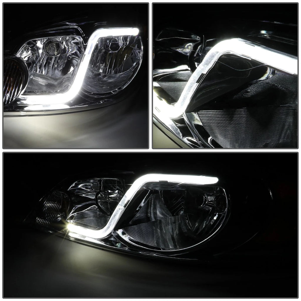 LED DRL Headlight/Lamp Pair for Chevy Impala (2006–2016) Chrome Amber