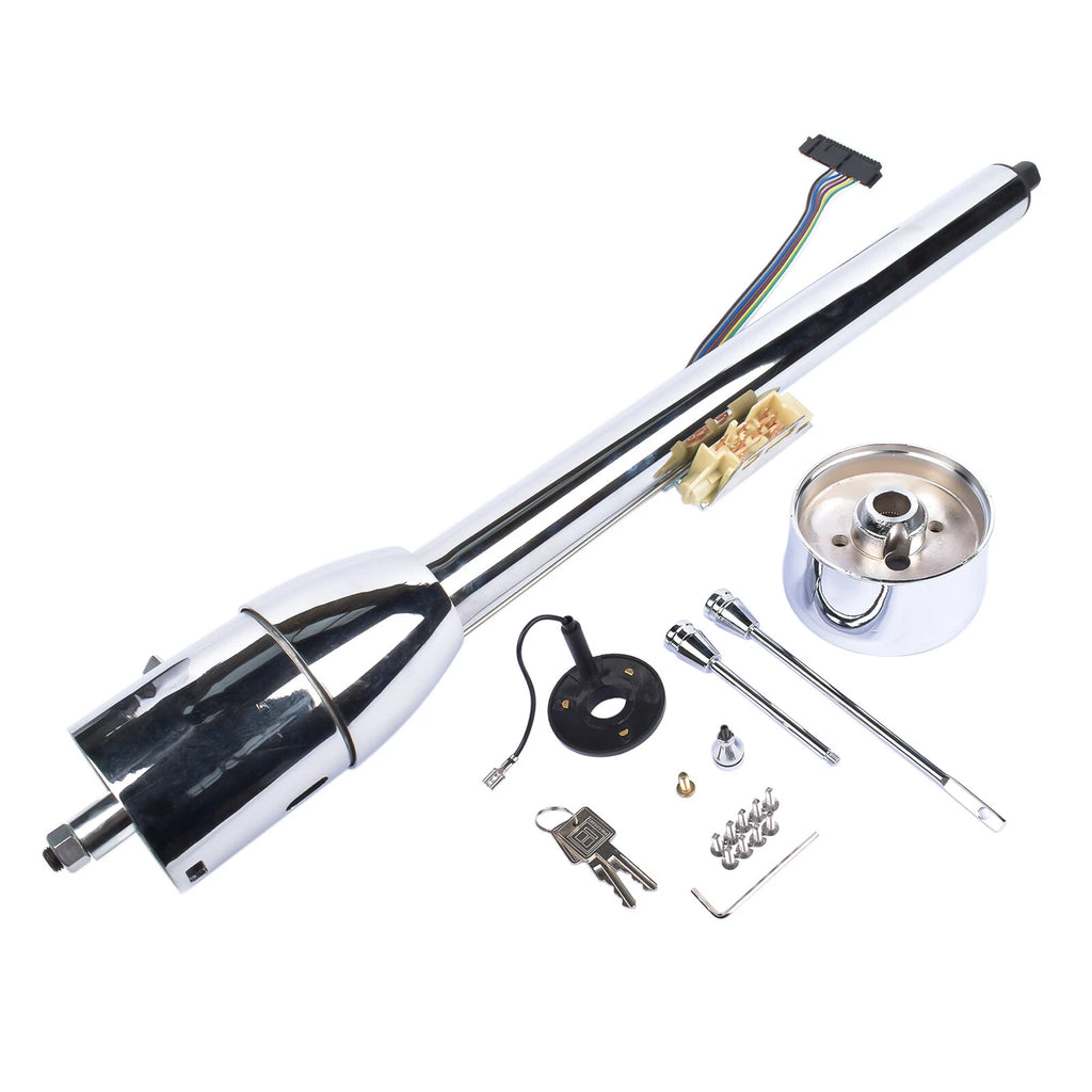 Chrome 32" Manual Tilt Steering Column for Universal Fit (Floor Shift)