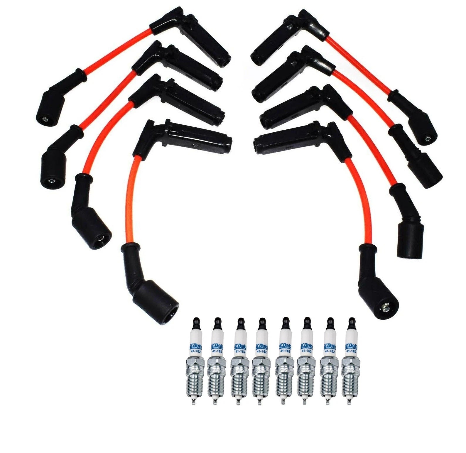 Set of 8 Ignition Wires & Iridium Spark Plugs for Chevy Buick