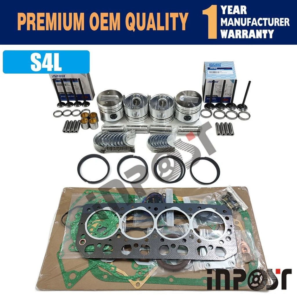 Set of 4 S4L S4L2 Rebuild Kit for Mitsubishi Excavator (78mm, Oversize 0.5)