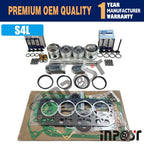 Set of 4 S4L S4L2 Rebuild Kit for Mitsubishi Excavator (78mm, Oversize 0.5)