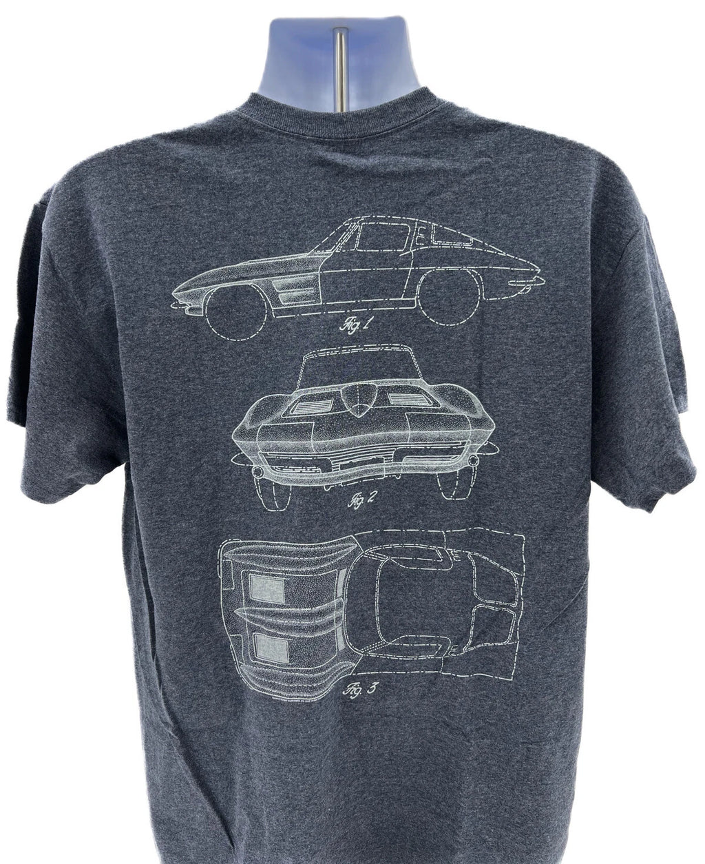 Heather Blue T-Shirt Corvette Blueprint for Chevy Corvette C7 (2014–2019)