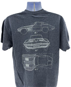 Heather Blue T-Shirt Corvette Blueprint for Chevy Corvette C7 (2014–2019)