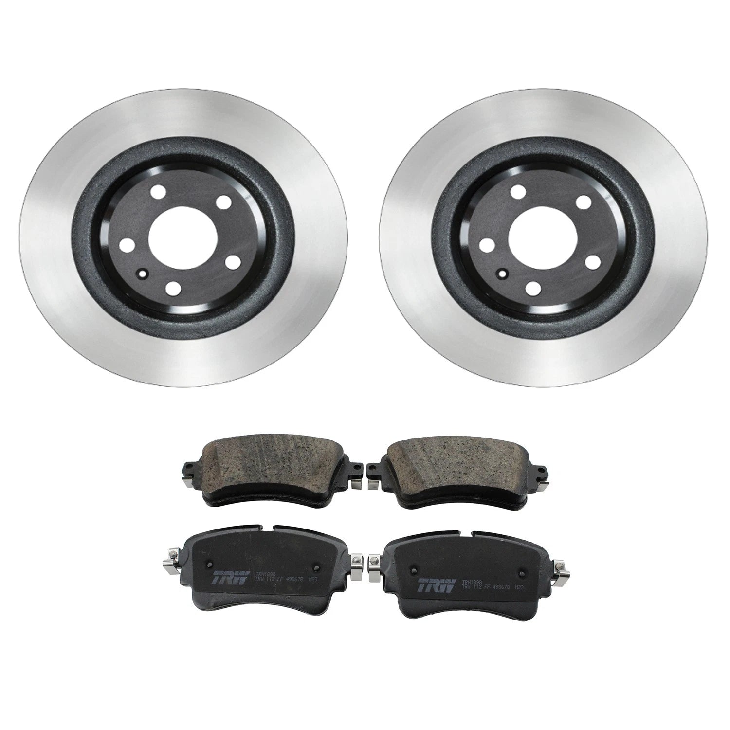 Set of 2 Wagner Rear Rotors & TRW Pro Low-Met Disc Brake Pads for Audi A4 A5 Quattro