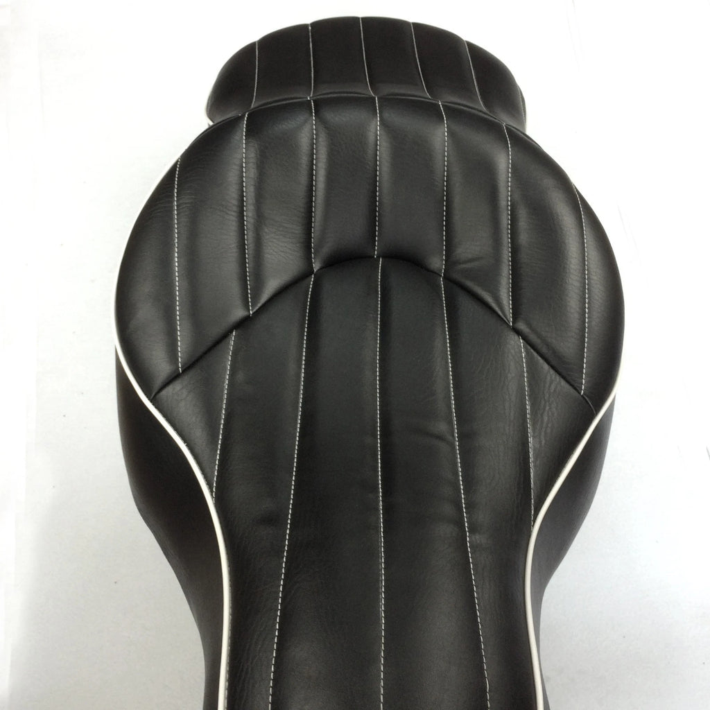 Custom Driver 2-up Vertical Stripes Leather Seat for Harley XL883N XL883L (2005–2013)