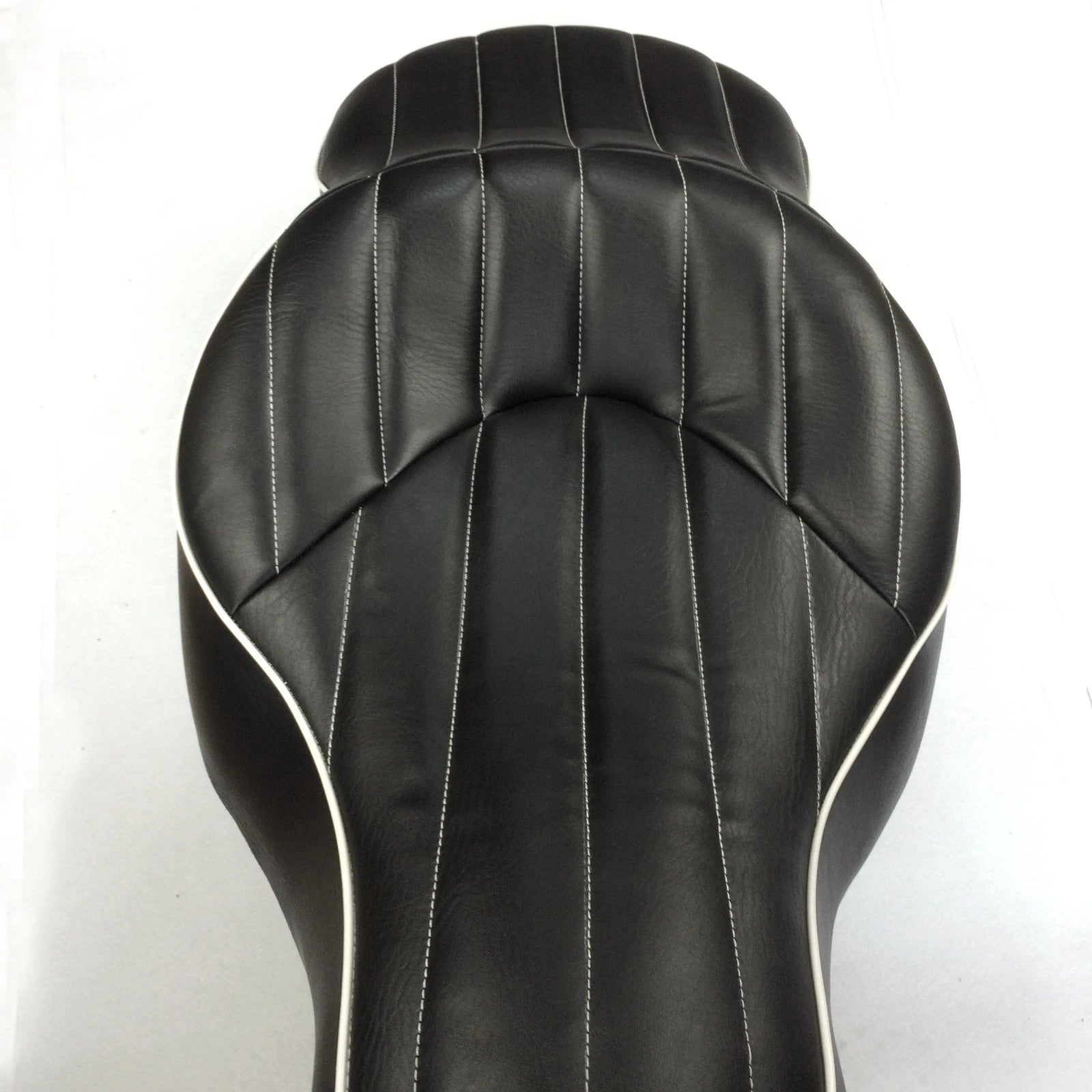Custom Driver 2-up Vertical Stripes Leather Seat for Harley XL883N XL883L (2005–2013)