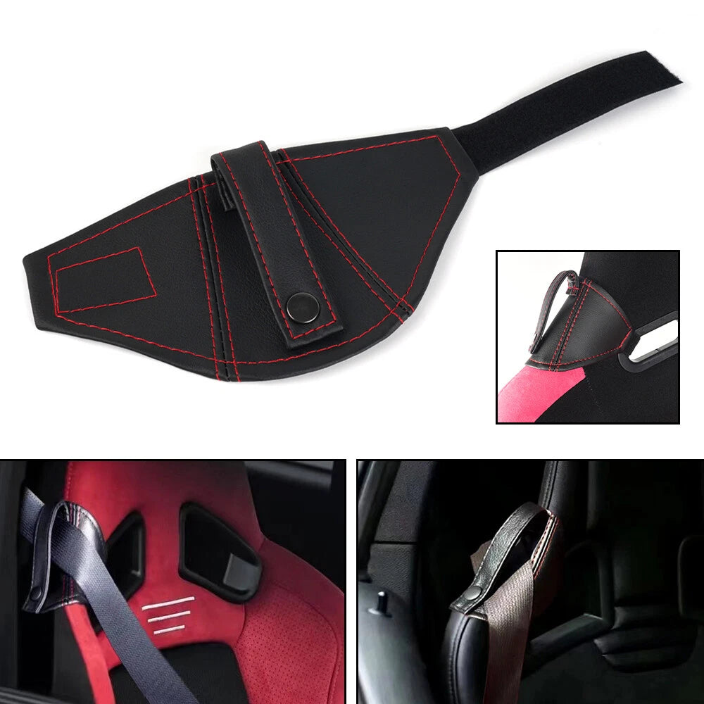 Universal PU Leather Seat Belt Holder for Car Bucket Seats