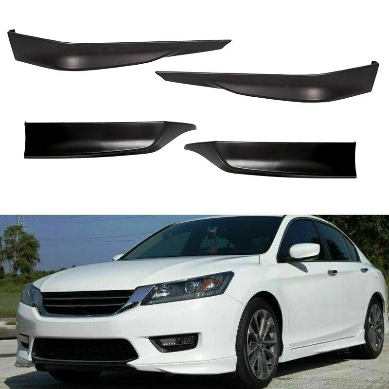 Matte Black Front and Rear Bumper Spoiler Lip for Honda Accord (2013–2015)