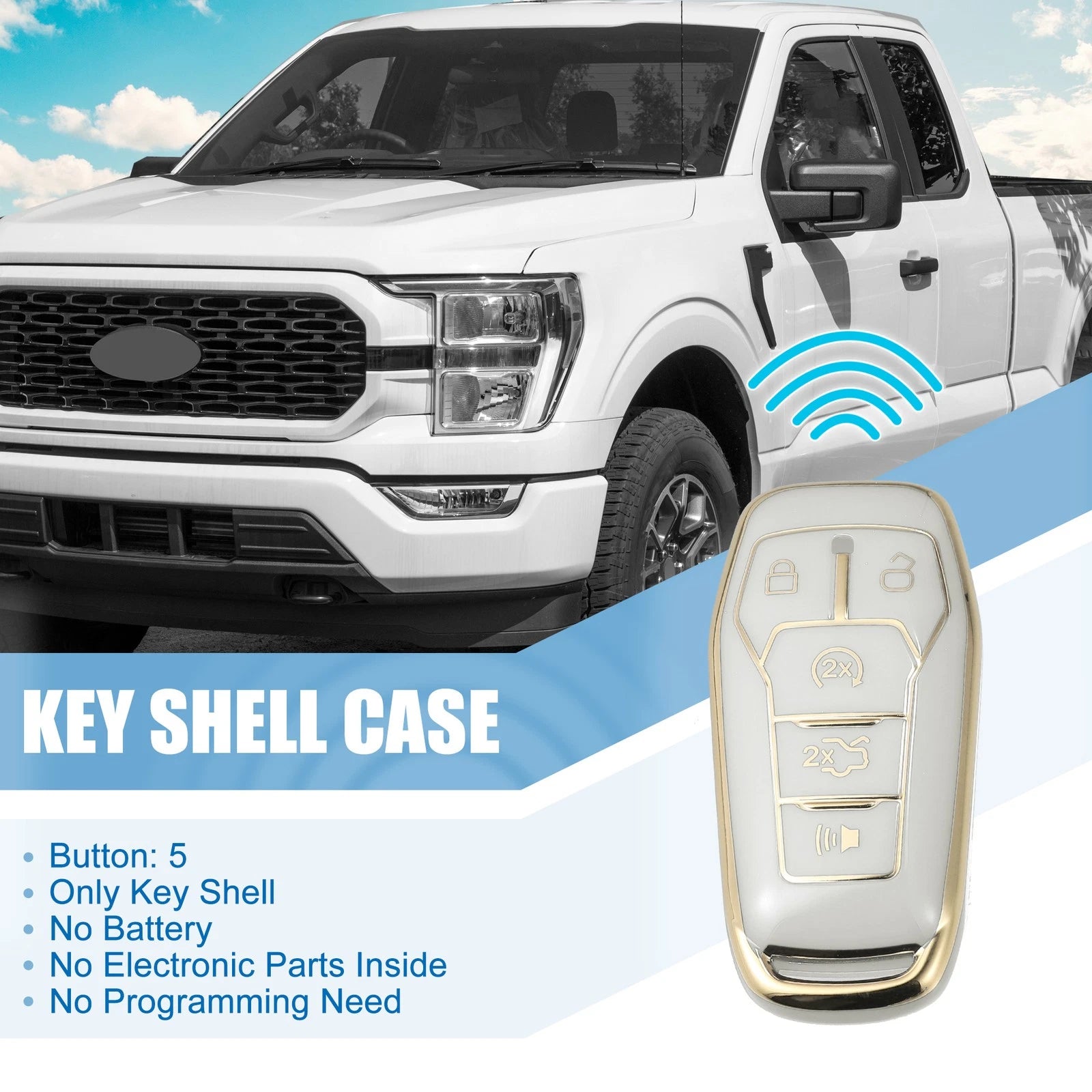 TPU Remote Key Fob Case Cover for Ford Fusion F150 (2013–2020)