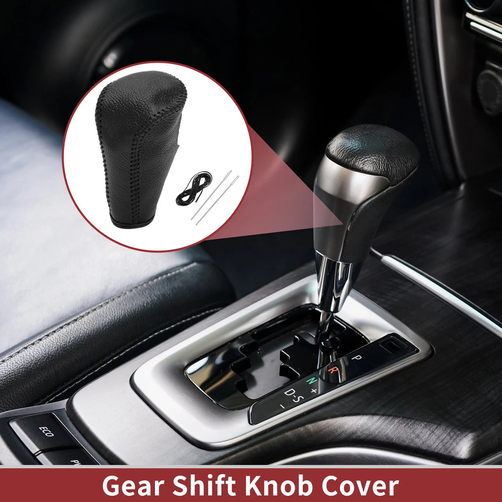 1 Pc Gear Shift Knob Cover for Honda Accord (2008–2012) Pebbled Black Leather