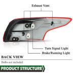 Rear Outer Tail Light Brake Lamp Assembly for Ford Focus (2012–2014)