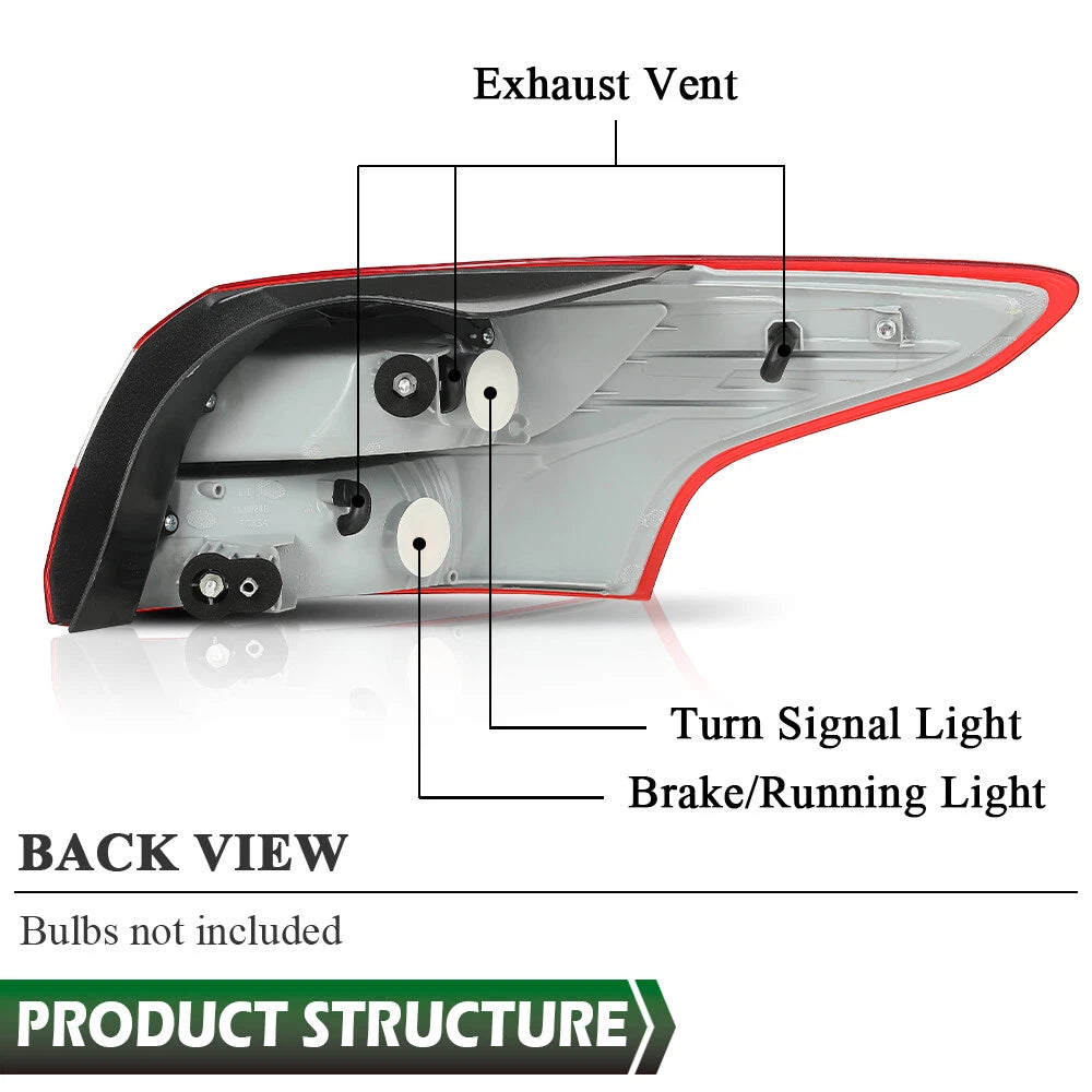 Rear Outer Tail Light Brake Lamp Assembly for Ford Focus (2012–2014)