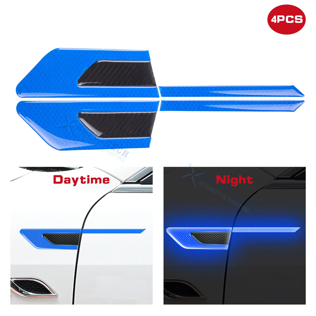 Blue Reflective Carbon Fiber Door Guard for Car Side (2011-2017)