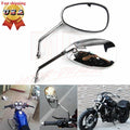 Chrome Long Stem Rear View Mirrors for Honda Suzuki Kawasaki (10mm)