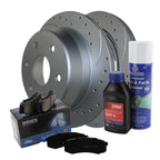 Rear Brake Kit with Drilled 325mm Rotors & Akebono ProACT Pads for Chevy GMC
