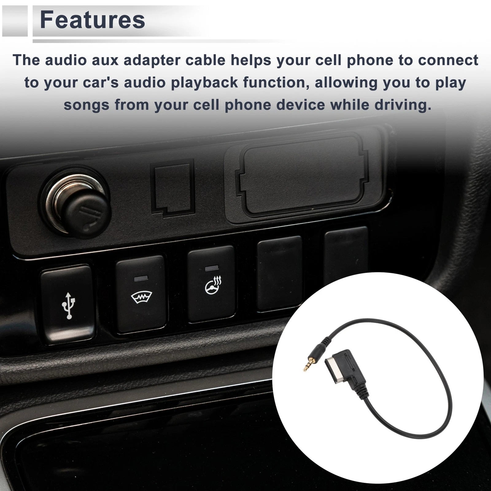 Audio Aux Adapter Cable for Audi AMI to AUX Car (2010–2023)