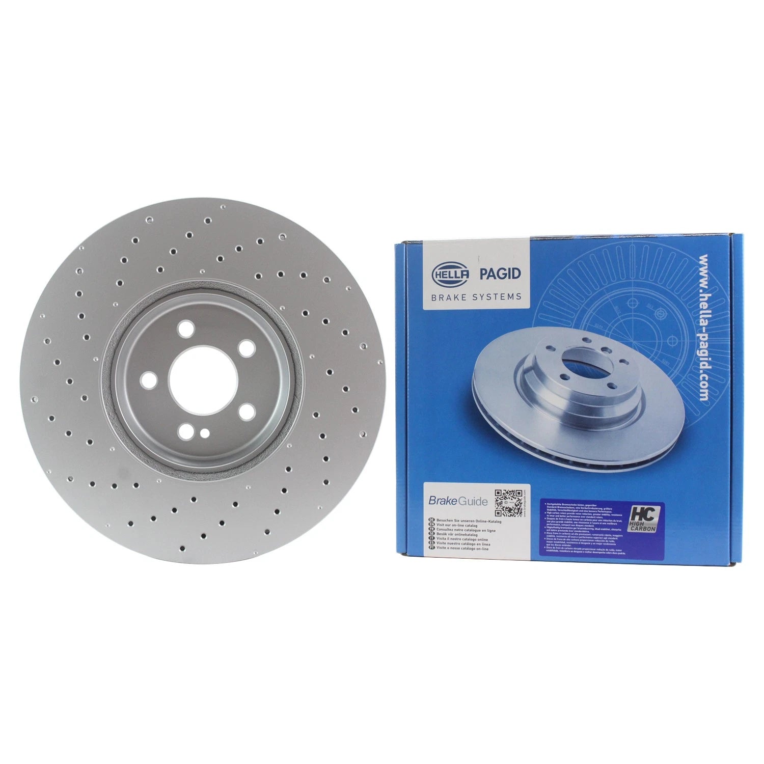 Hella Pagid 360mm Front Drilled Disc Brake Rotor for MB W205 W213 C257 X253 (2015–2023)