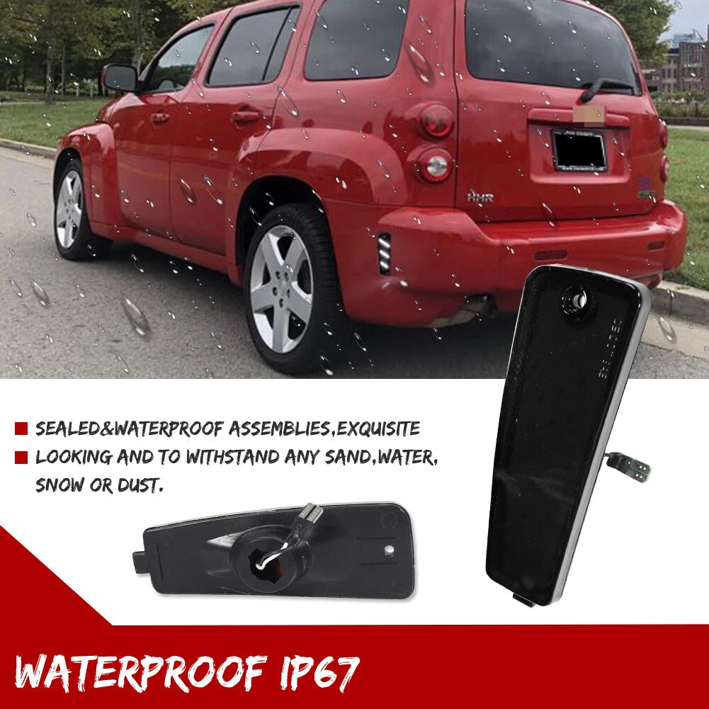 2X Black Lens White LED Rear Fender Side Marker Lights for Chevy HHR