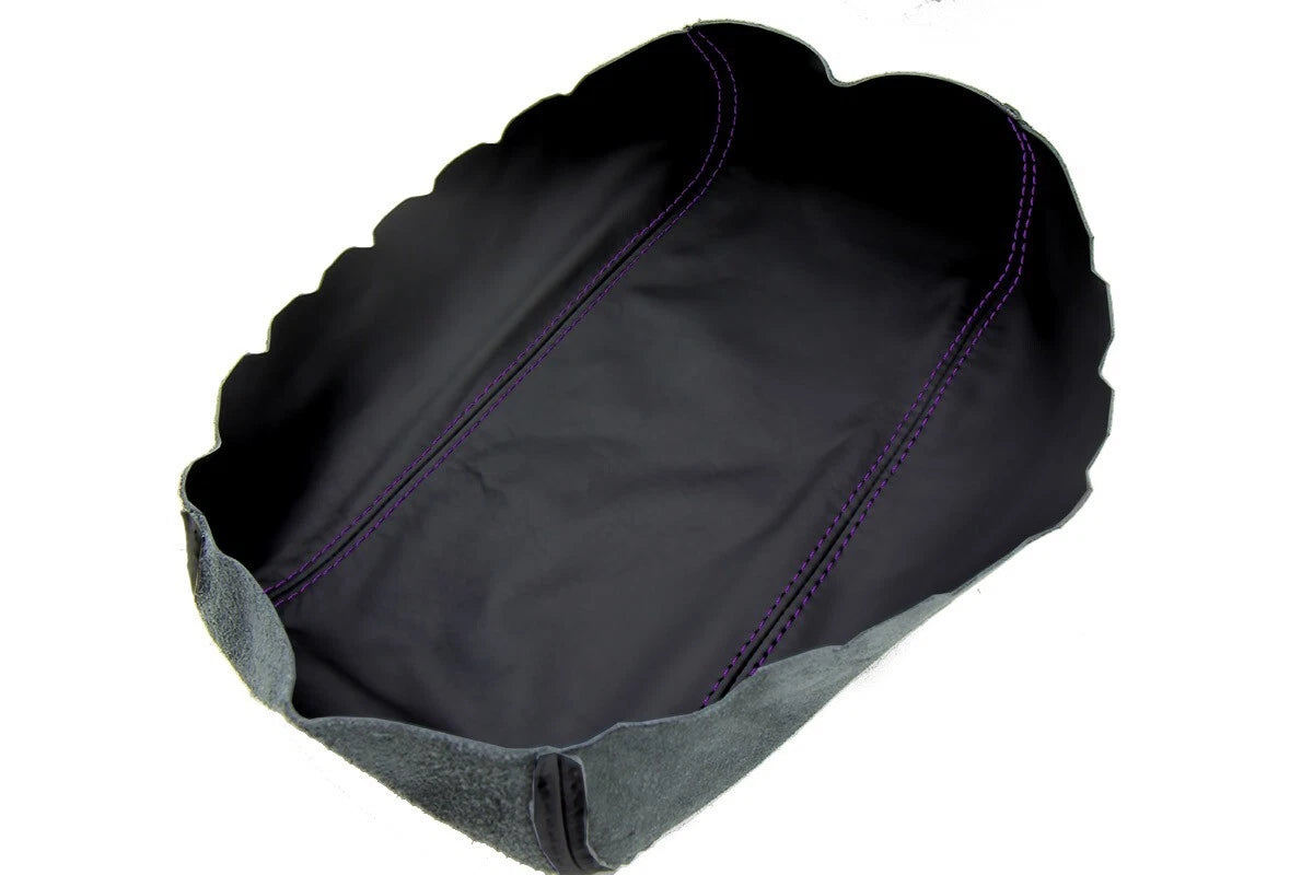 Leather Console Lid Armrest Cover for Chevrolet Impala (2006–2019) Purple Stitch