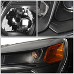 Black Amber Projector Headlights with Turn Signal for Chevy Equinox (2016–2017)