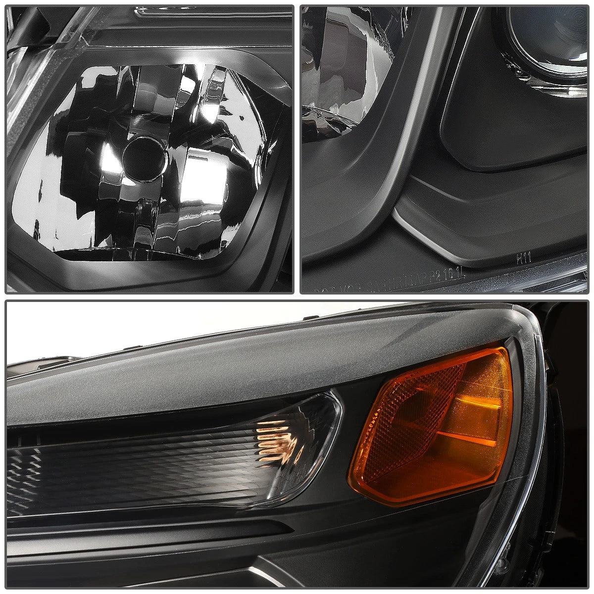 Black Amber Projector Headlights with Turn Signal for Chevy Equinox (2016–2017)
