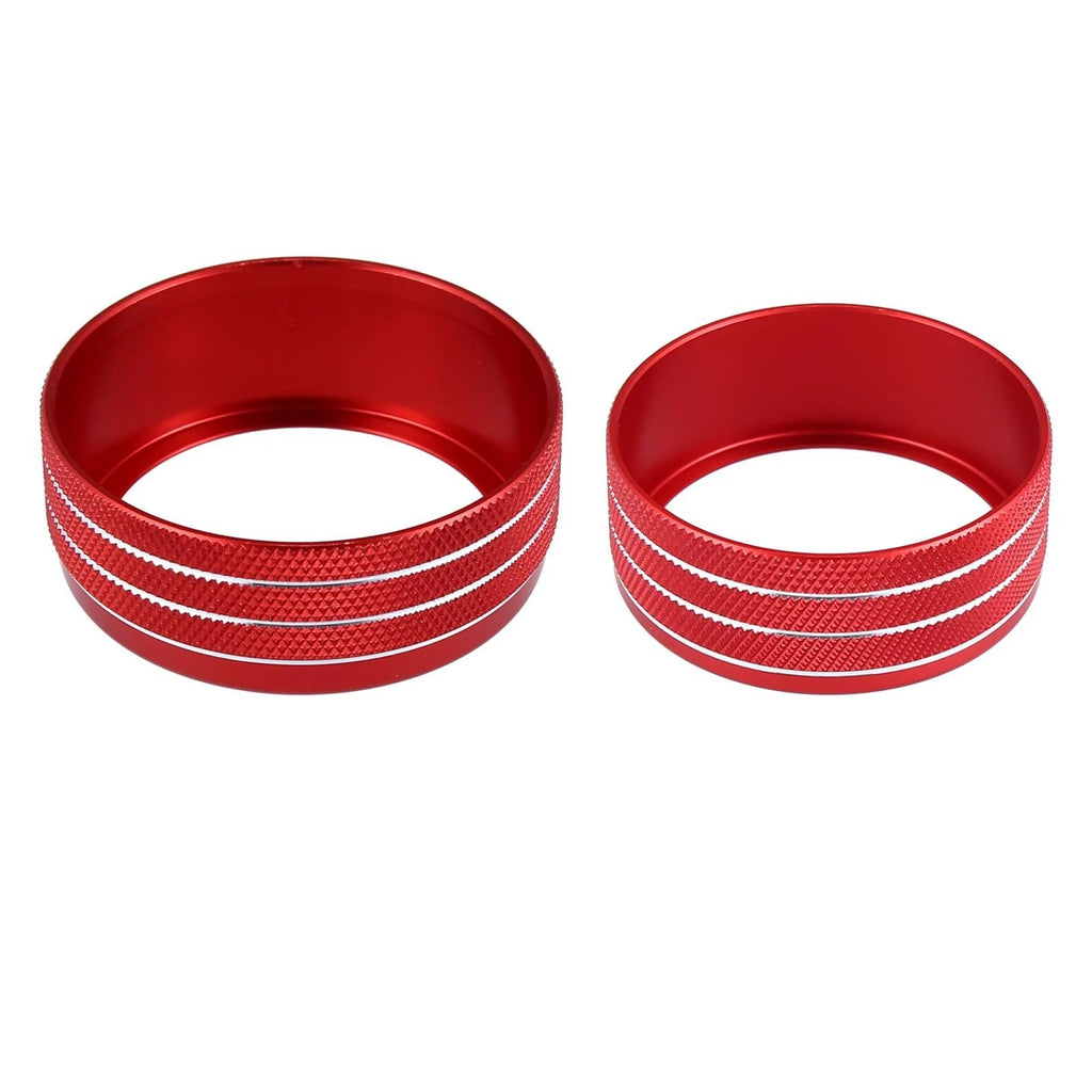 Set of 2 Headlight Switch Knob Trim Covers for Dodge Ram (2018–2020) Red