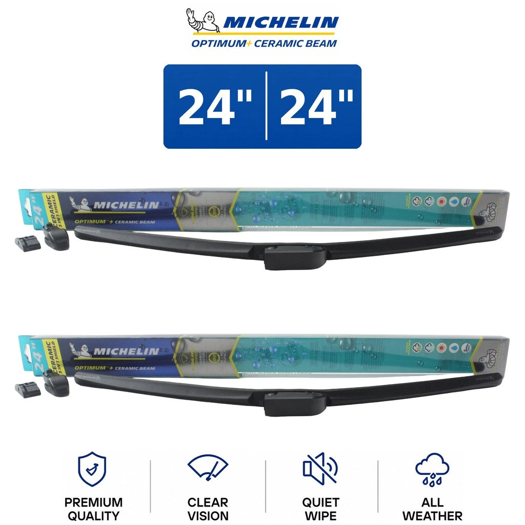 Set of 2 Michelin Optimum+ 24" Ceramic Beam Wiper Blades for