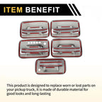 Set of 4 Exterior Door Handle Covers for Ford F-150 (2015–2023) - Black Fiber Pattern
