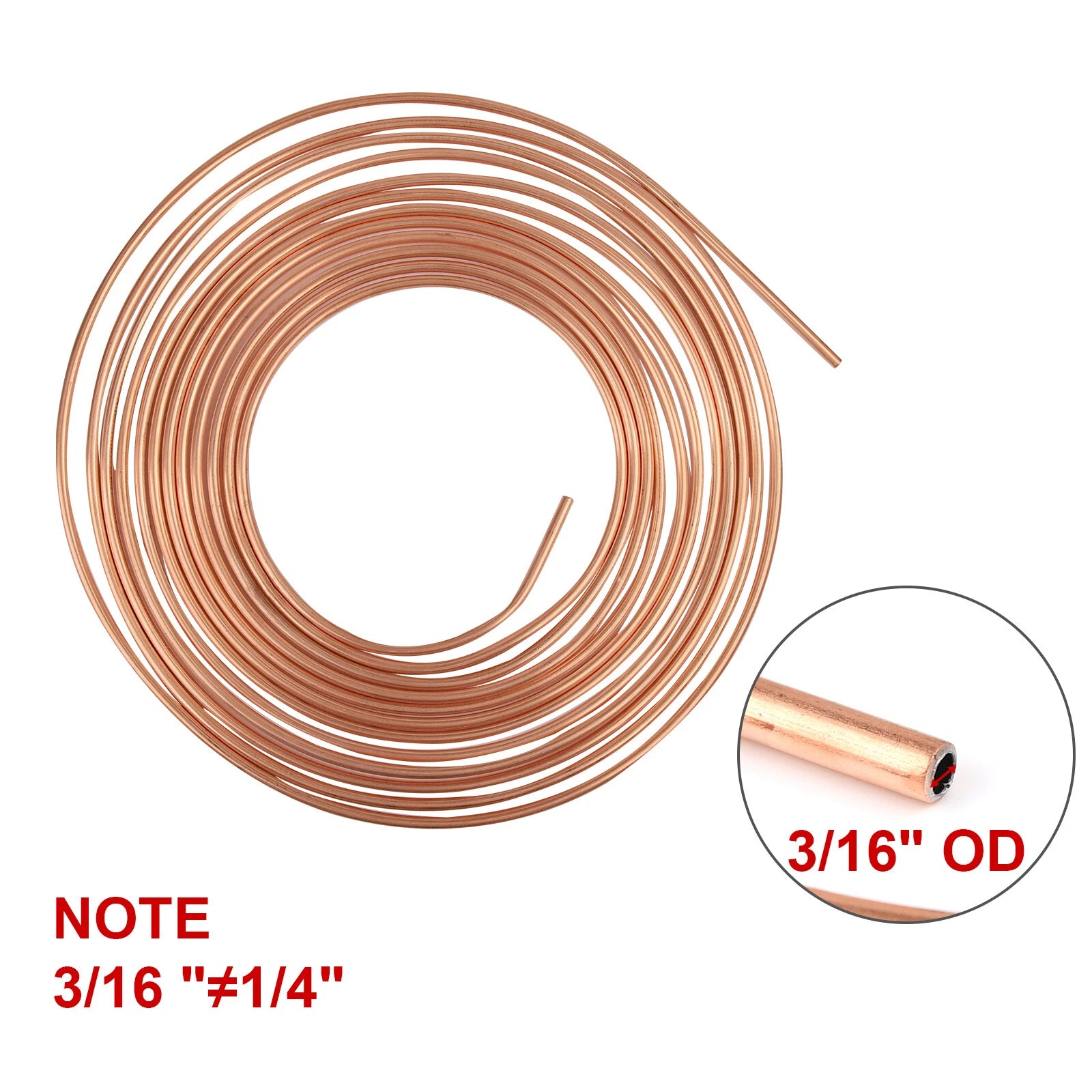 Copper Plated Brake Line Tubing Kit for All Vehicles (25 Ft Coil)