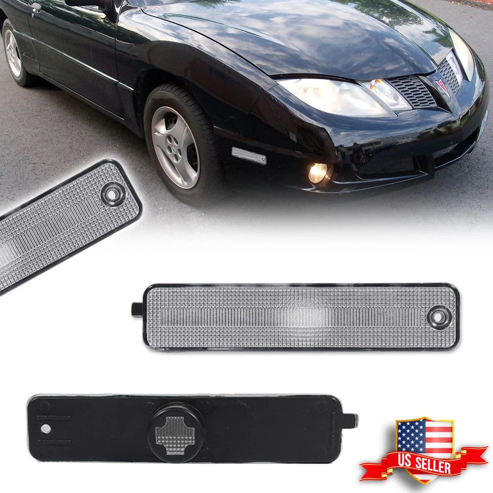 2X Clear Lens Front Fender Side Marker Lights for Pontiac Sunfire (2000–2005)