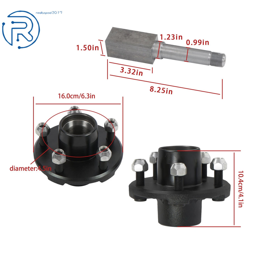 2 Pack Trailer Hub Kit for 5 on 4.5" Spindle (L44610)