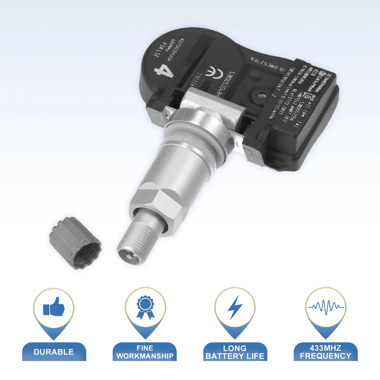 Set of 4 TPMS Sensors 40700-3VU0A for Nissan Qashqai (2013–2015) 433MHz