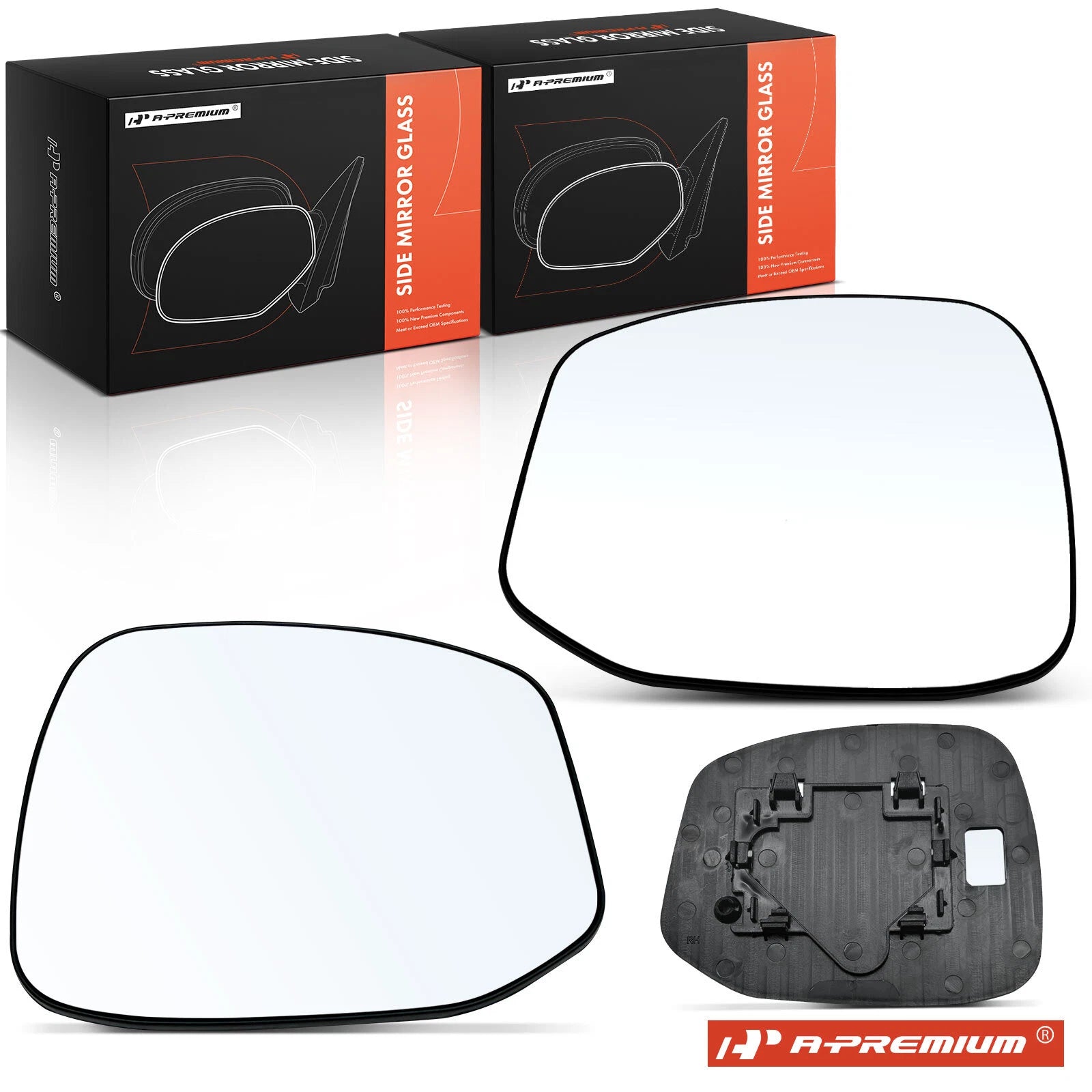 Pair Manual Mirror Glass for Honda Civic (2012–2013) Sedan Coupe 2Dr 4Dr