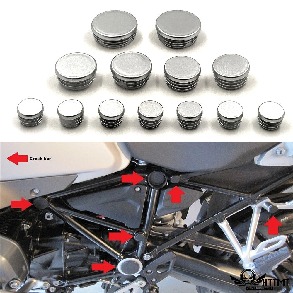 Set of 13 Silver Frame Plugs for BMW R 1200 GS LC Adventure (2014–2019)