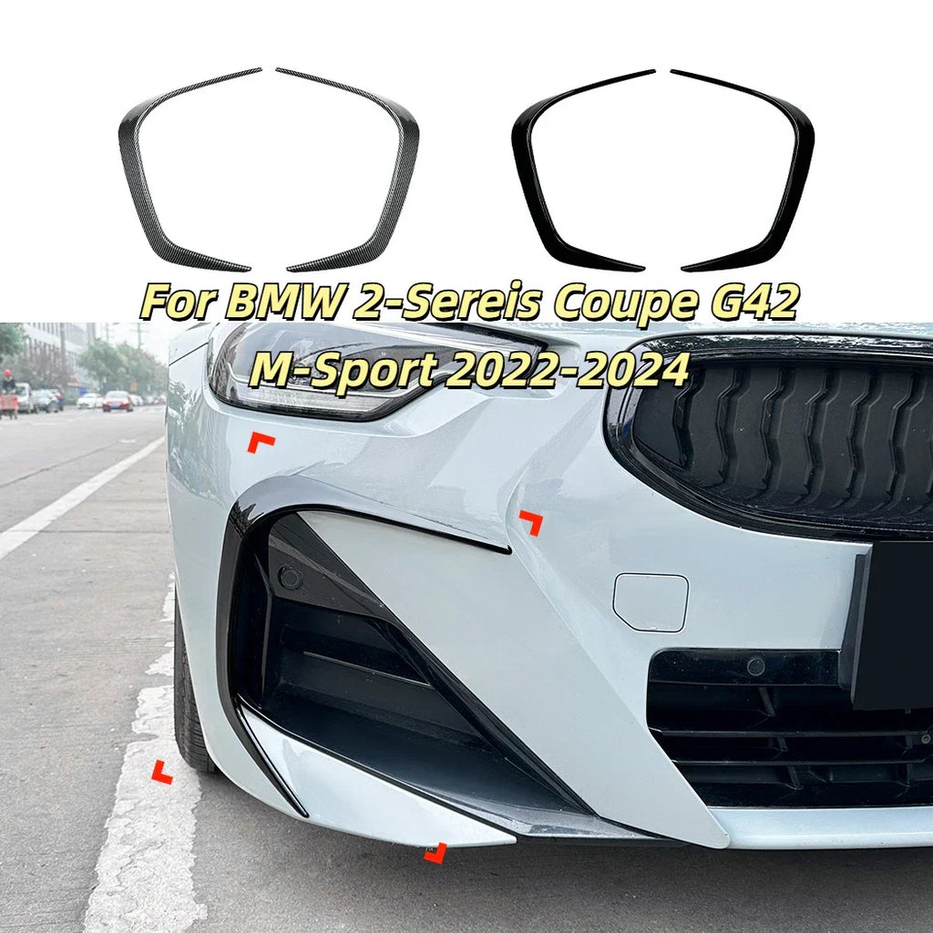 Front Bumper Canards Splitter for BMW 2-Series Coupe G42 M-Sport (2022–2025)