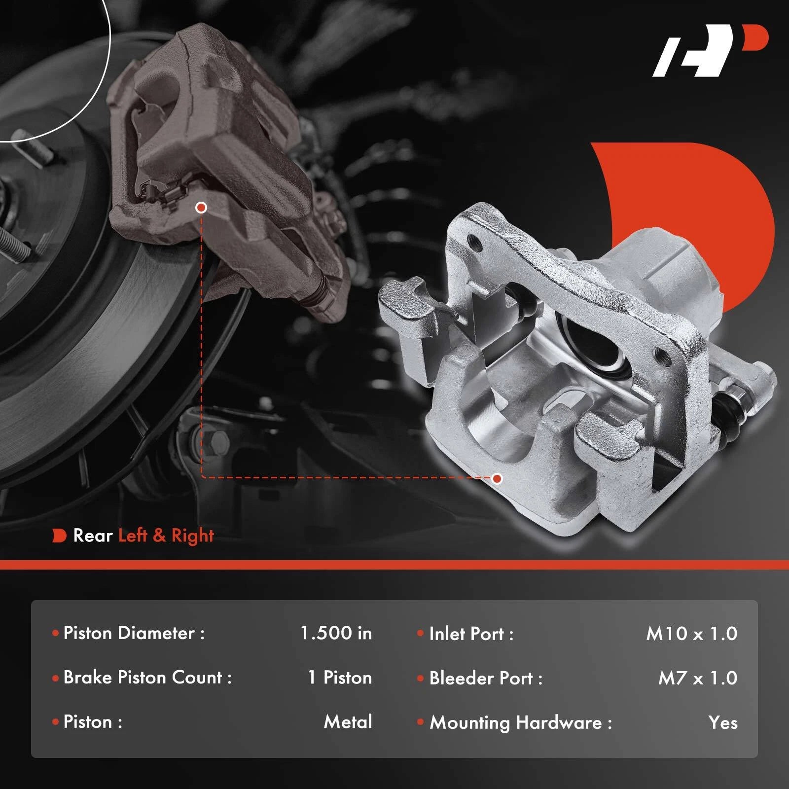 Rear Brake Calipers with Bracket for Toyota Camry (2007–2011) Avalon (2007–2011)