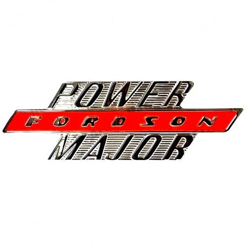 Chrome & Orange Bonnet Badge for Fordson Power Major Tractor