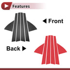 6 Pcs Door Pillar Window Trim for Honda Civic (1992–1995) Black Carbon Fiber