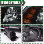 Black Housing Headlight Assembly for Dodge Ram 1500 2500 3500 (2009–2018)