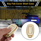 White Gold Edge Car Key Case for Hyundai i10 (2010–2023) - 3 Buttons