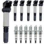 6X Ignition Coil + Spark Plug for BMW E46 E53 E60 E83 E90 (1998–2013) 12131712219