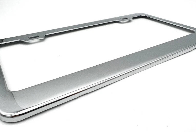 Chrome Steel License Plate Frame 2 Hole Replacement for US Standard Plate (2000–2026)