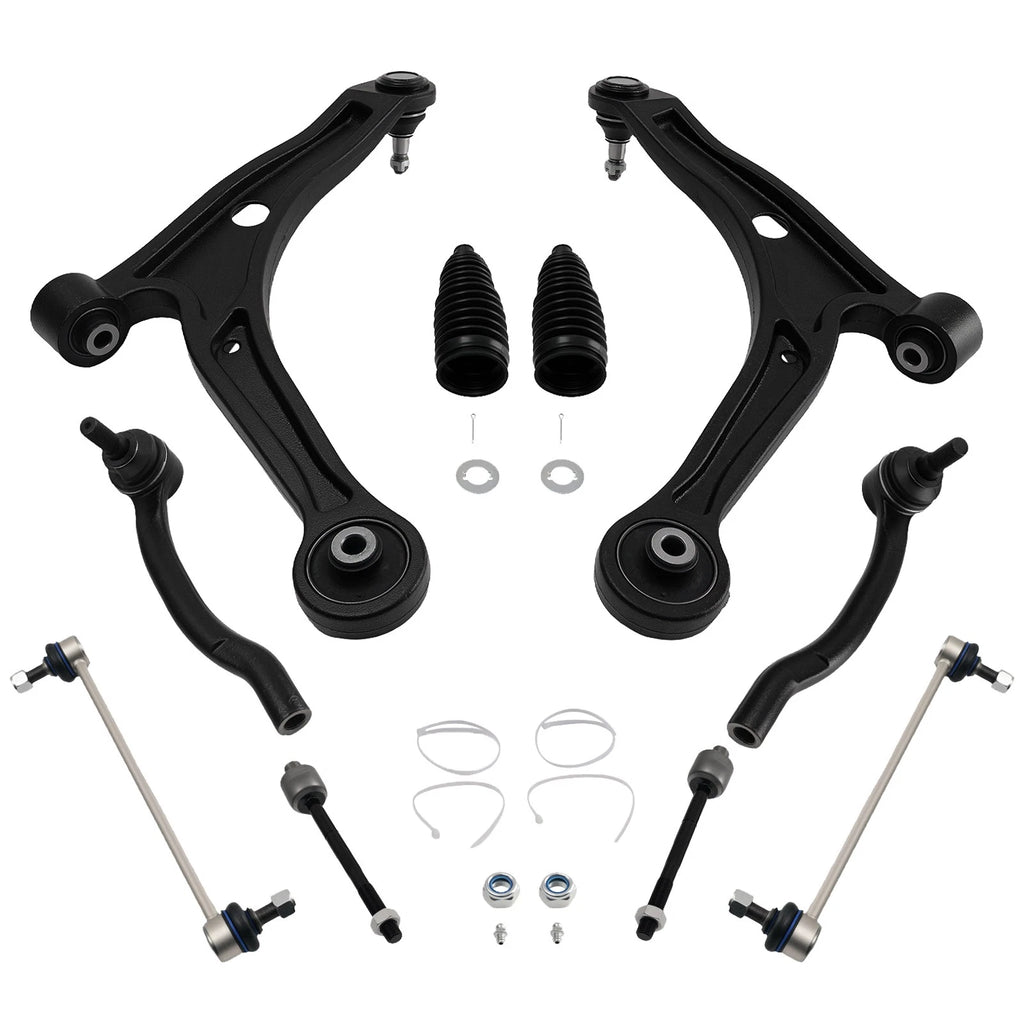 10x Front Lower Control Arms Ball Joint Tie Rods Kit for Honda Pilot MDX (2006–2008)
