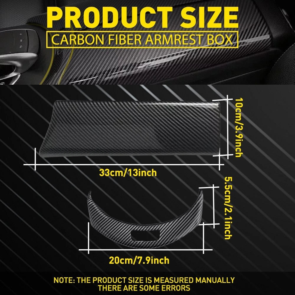 2X Carbon Fiber Console Armrest Button Trim for Mercedes Benz C Class (2015–2020)