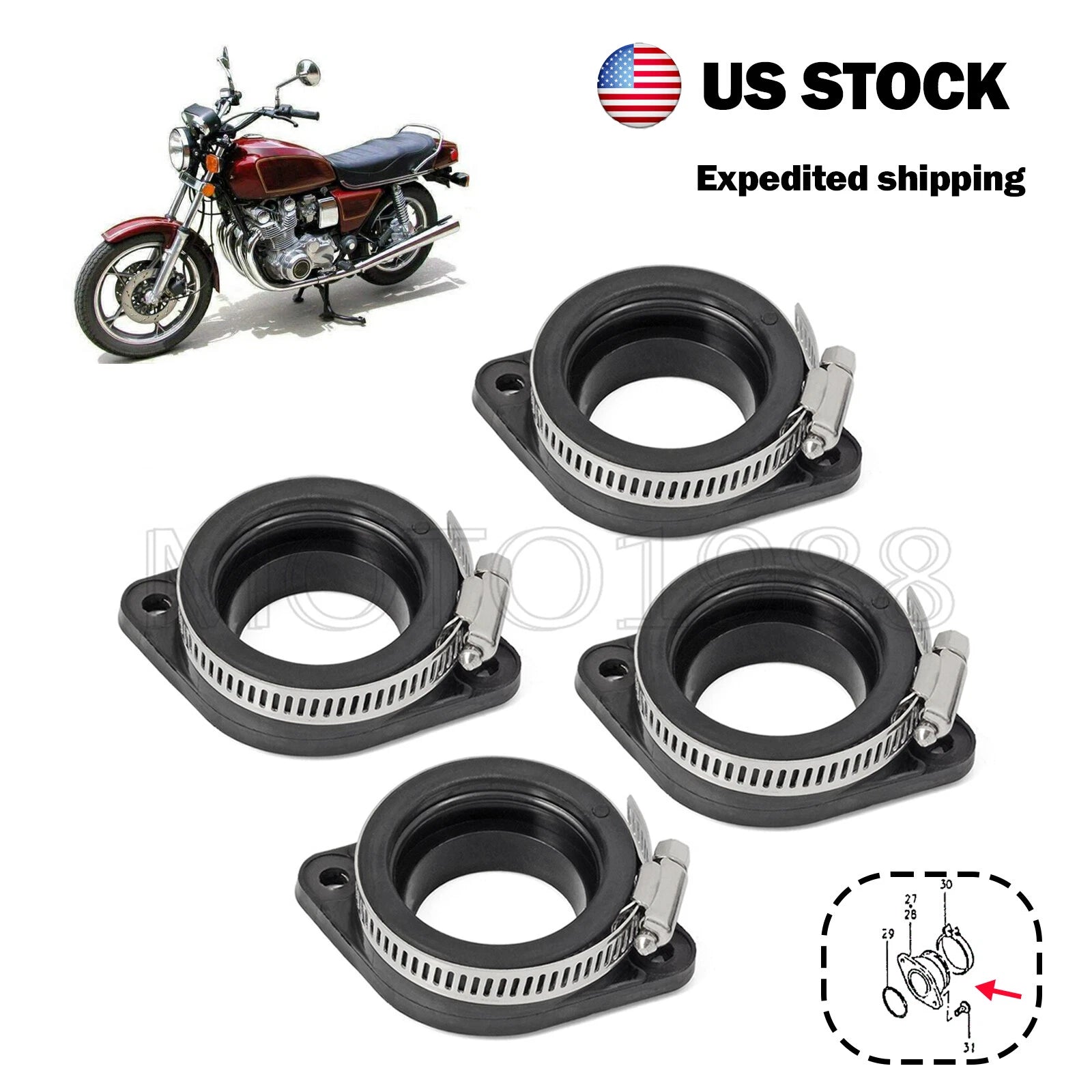 Intake Manifold Boot for Suzuki GS1100GK (1982–1984) 13110-49100 13120-49100