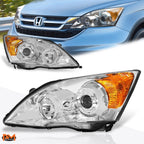 Projector Headlight Set for Honda CR-V (2007–2011) Chrome Housing Amber Corner
