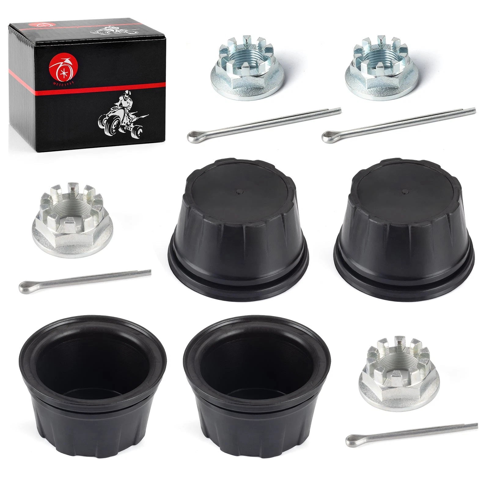 Set of 2 Front Rear Wheel Center Caps w/ Nut for Honda TRX350TE/TM (2000–2006)