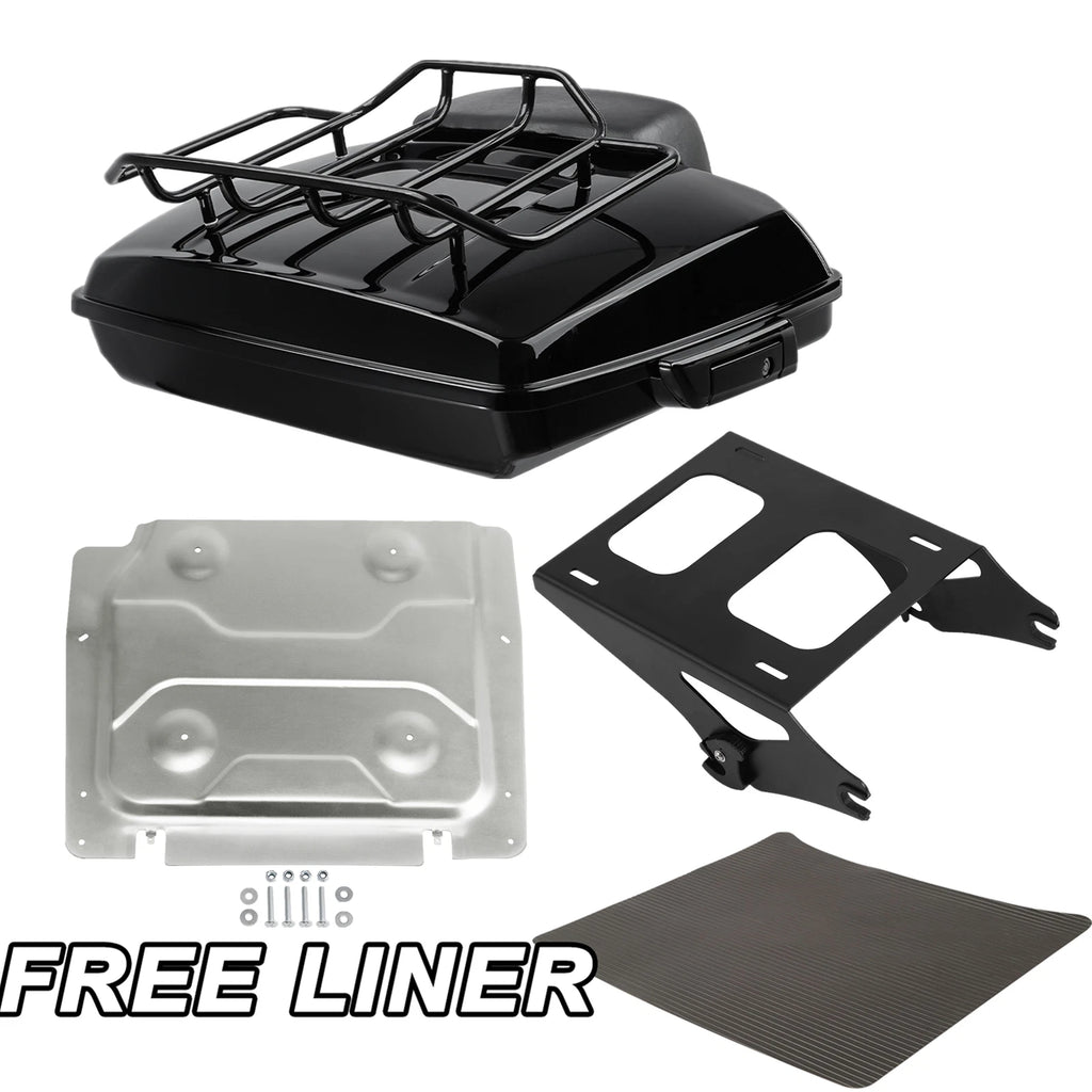 Razor Trunk Pad Mount Top Rack Plate for Harley Touring (2014–2025) Black