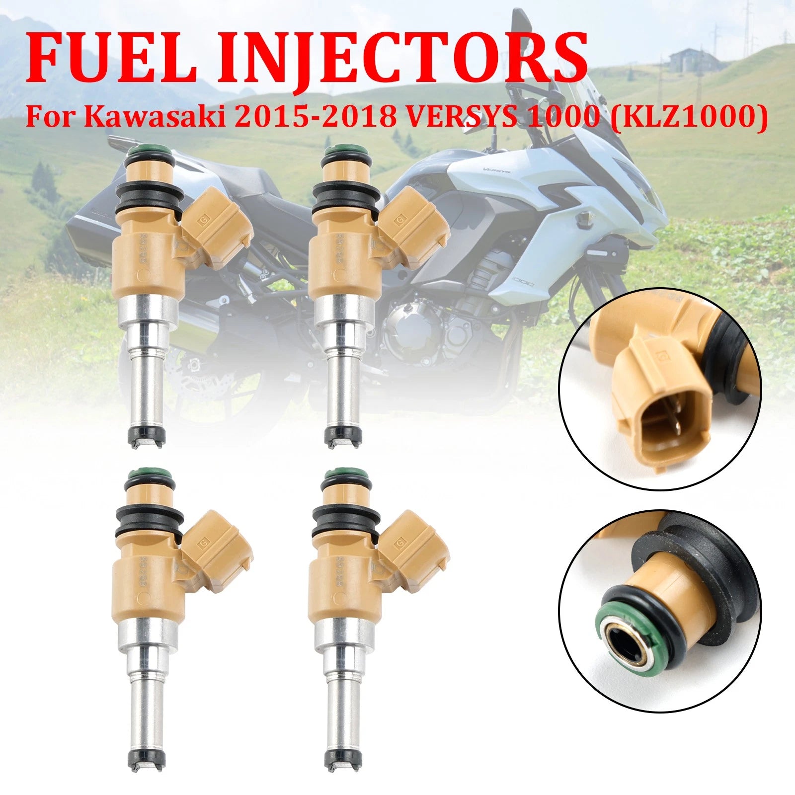 Set of 4 Fuel Injectors 49033-0034 297500-0640 2C0-13761-00-00 for Yamaha YZF R6 R1 (2006–2020)